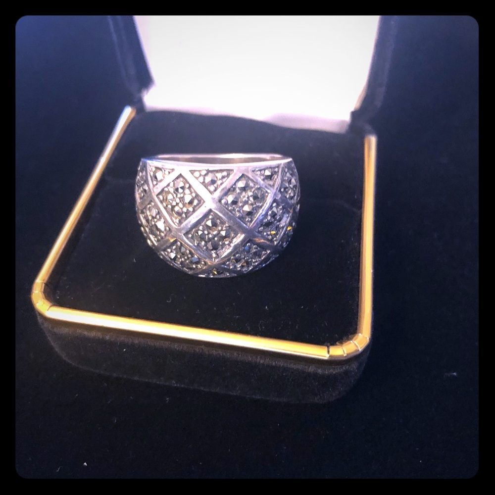 Vintage 925 Silver Marcasite Ring